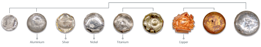 Different materials for vaporization and deposition