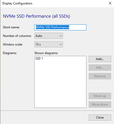 NVMe SSD display configuration